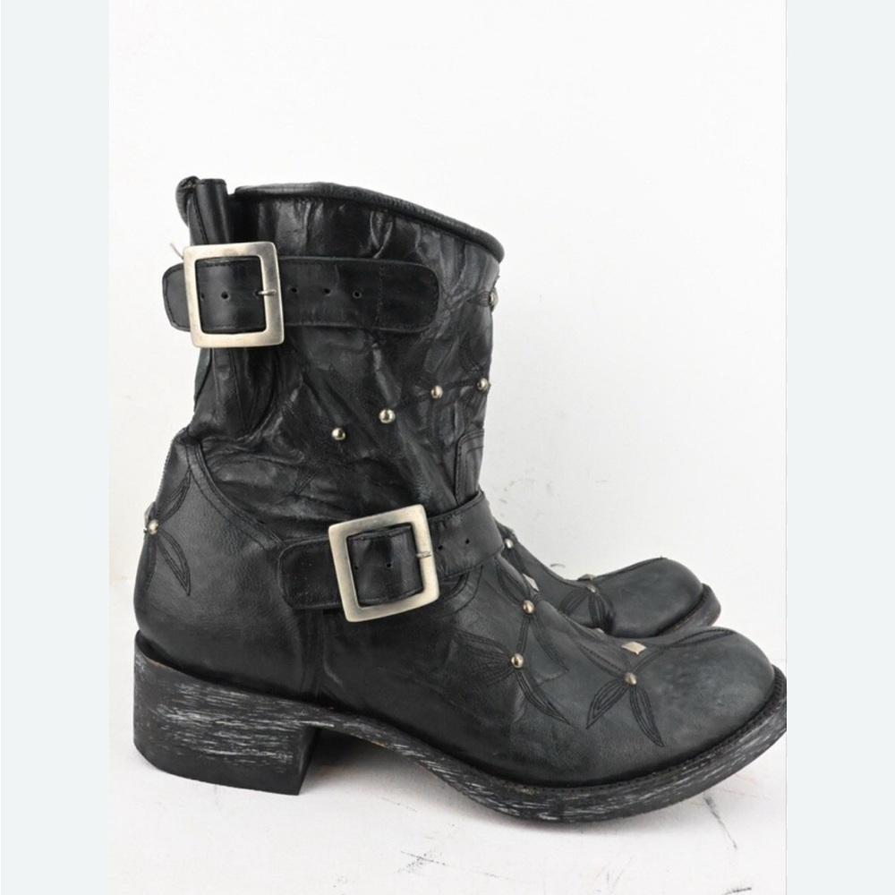 Old Gringo Black Combat Boots with Buckles